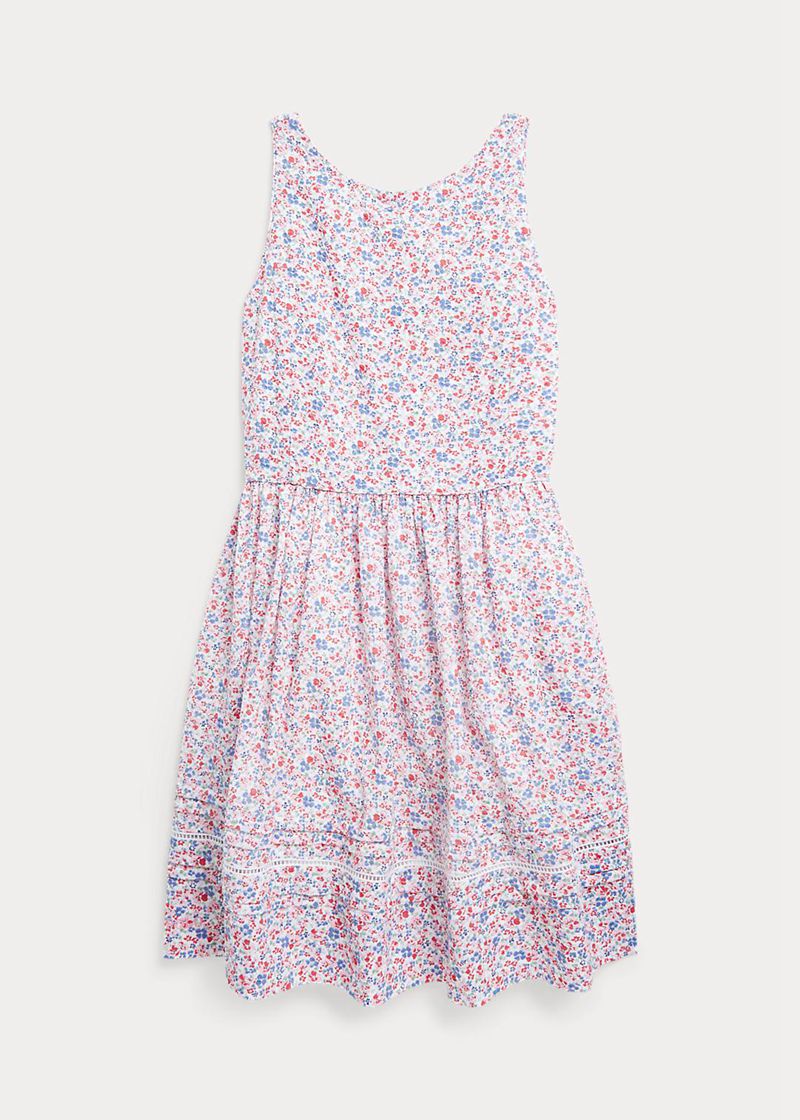 Vestidos Polo Ralph Lauren Niña 7-14 Años Floral Cotton Seersucker Chile Rosas ZWTKV-3752